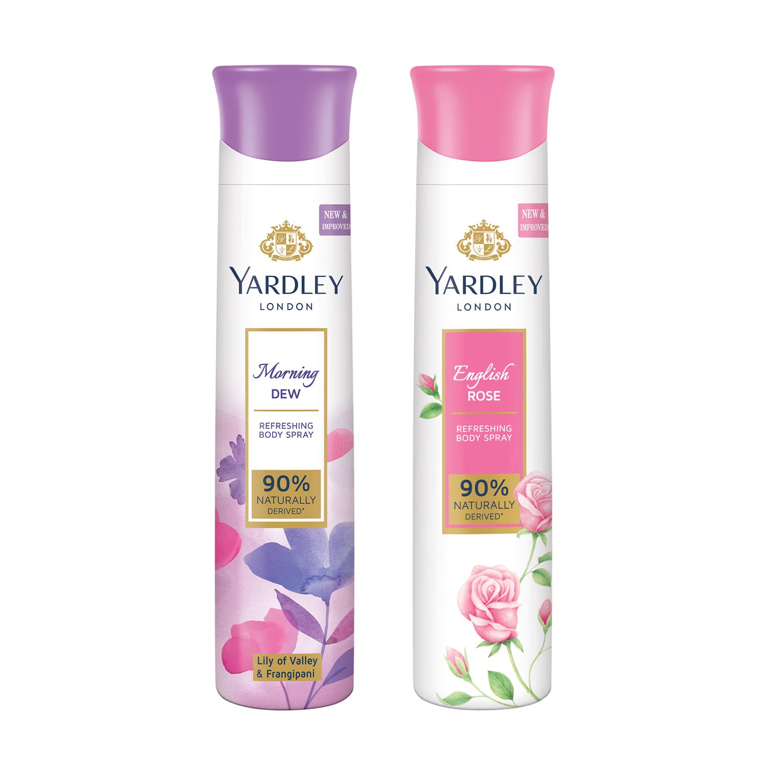 Yardley London Morning Dew Refreshing Deo Spray For Women, 150Ml & English Rose Refreshing Deo For Women, 150Ml