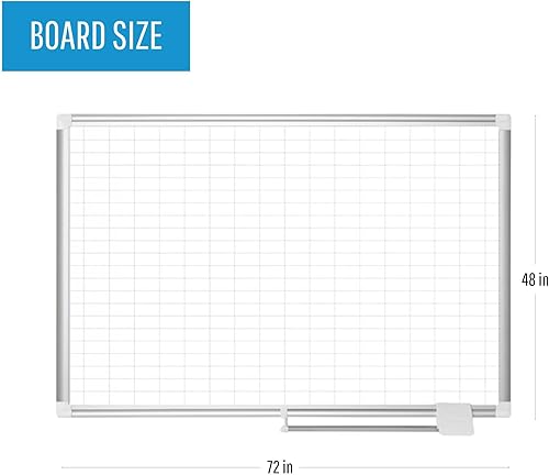 Miniatura 2 de MasterVision MA2792830A. Kit de pizarra de planificación magnética con accesorios de borrado en seco de 48 x 72 pulgadas.