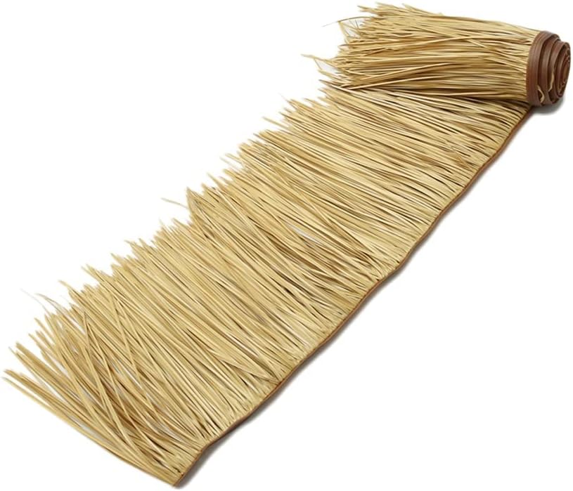 Simulated thatch Tile roof Decoration Artificial thatch Decorative Fake Straw homestay Scenic spot Plastic Straw in Rolls Fake Straw 0.5X5m Plastic Imitation Straw Sold in Rolls (Color : Yellow21, S