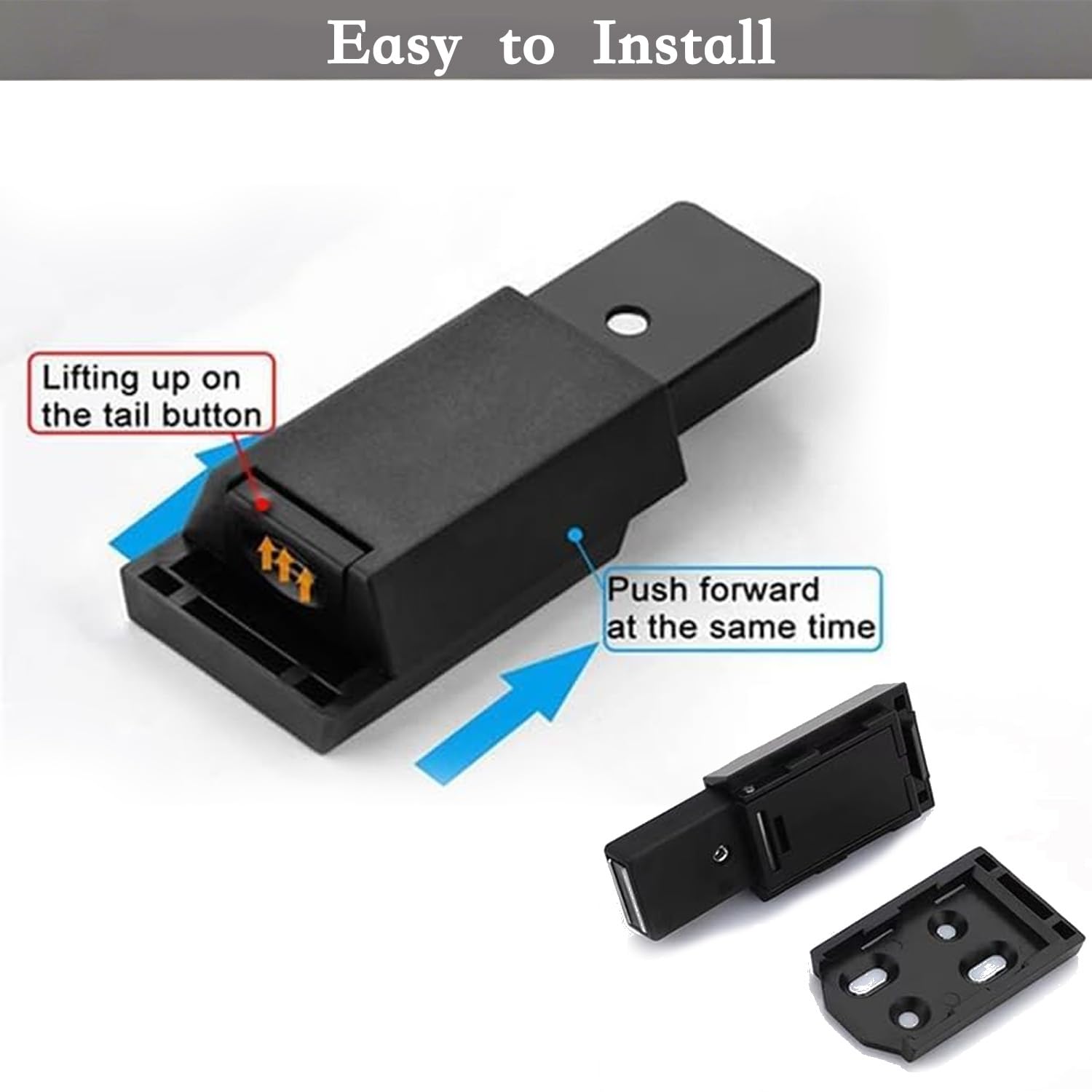 4 Pack Heavy Duty Push Latch & Lock for Hidden Door Touch Latches and Catch Magnet Push Release Drawer Pull Tip, Black Easy Install - Image 3