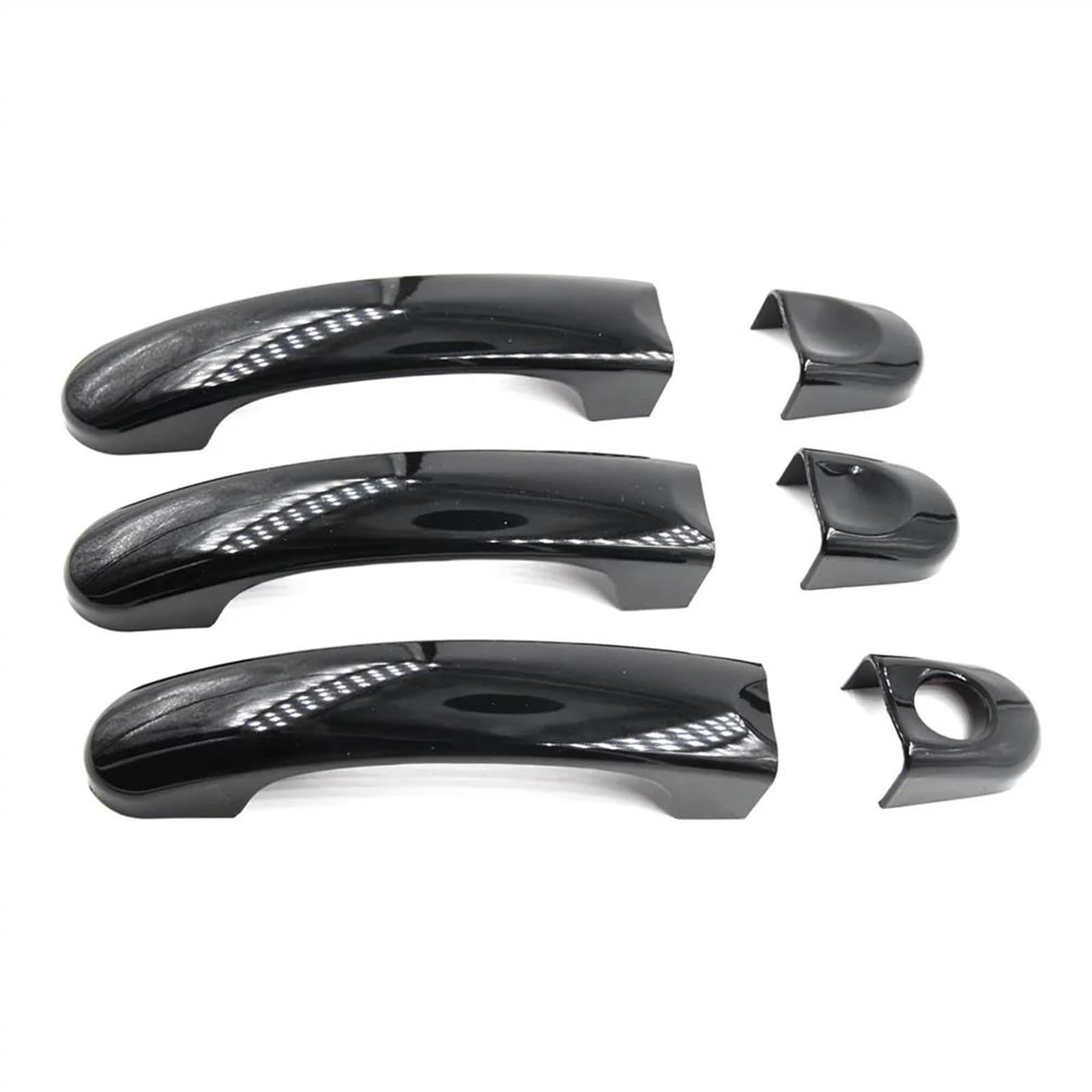 KJHOPY Gloss Black/Carbon Fiber for T5 T6 Transporter for Caravelle for Caddy Van Car Door Handle Cover Trim Exterior Door Handle(Black)