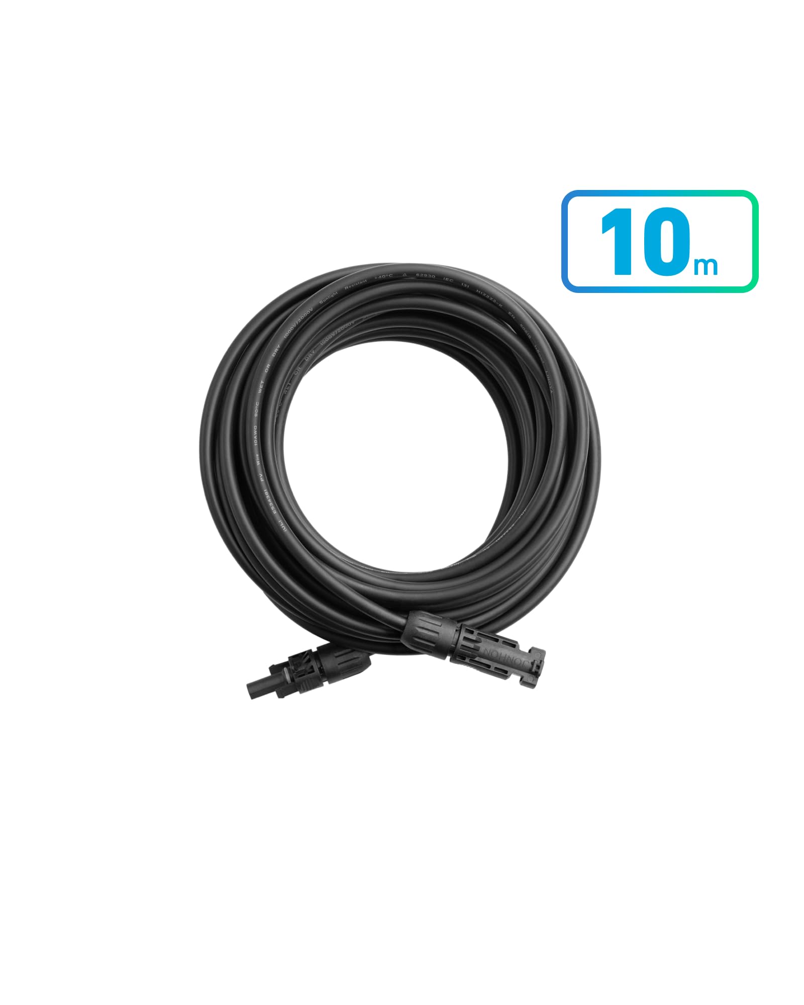 Anker SOLIX Solarpanel-Verlängerungskabel, 6mm² Querschnitt, 10m Solarkabel, 2er-Pack, feuerfest, verschleißfest, korrosionsbeständig, hitzebeständig, UV-beständig, wasserdicht nach IP68