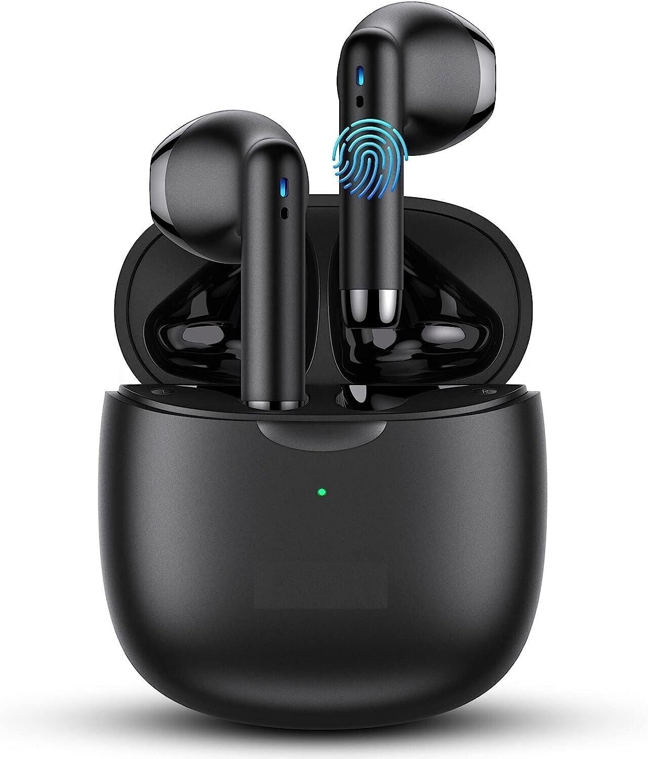 for OnePlus Nord N200 5G in-Ear Earphones Headset with Mic and Touch Control TWS Wireless Bluetooth 5.0 Earbuds with Charging Case - Black