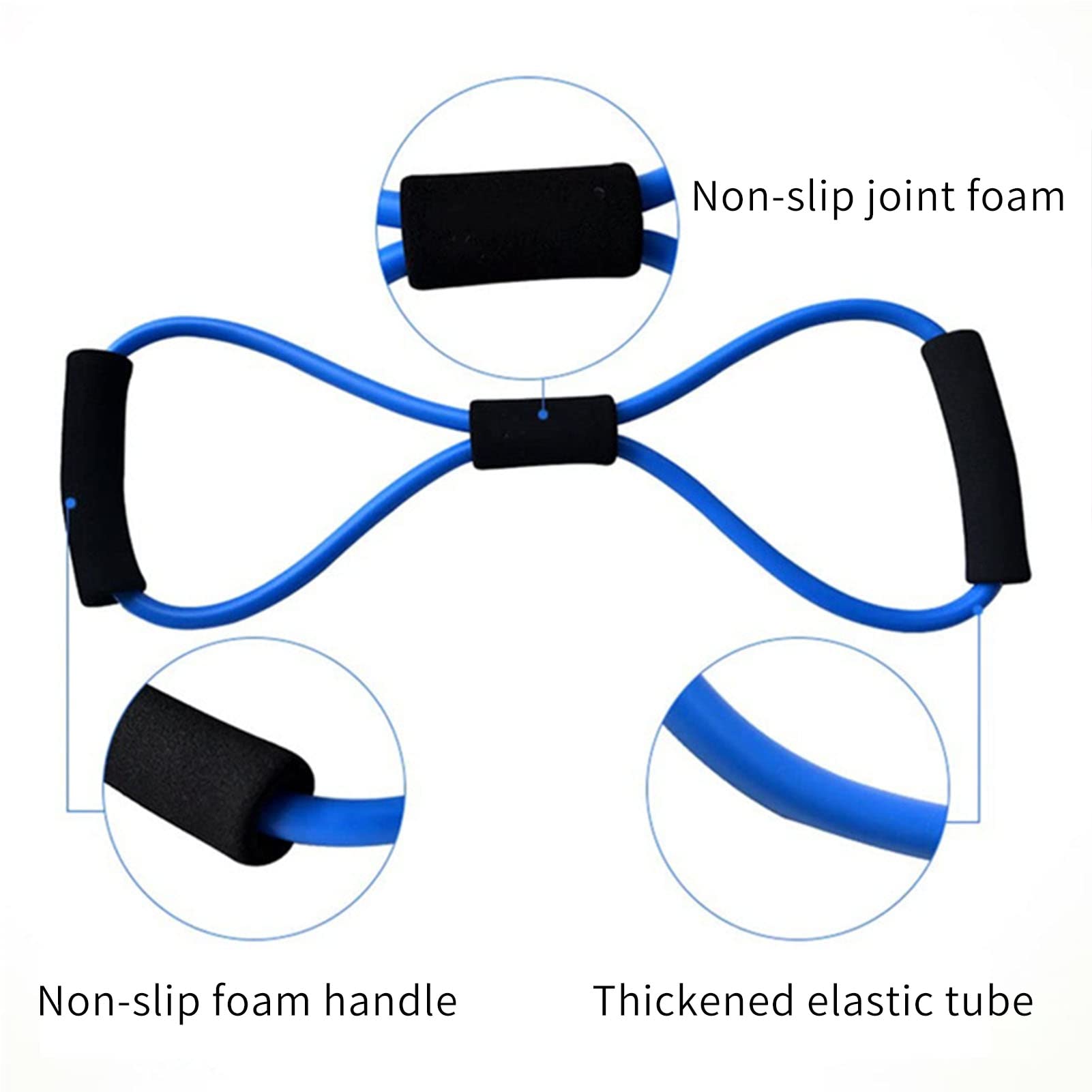 6 in 1 Bauchmuskelrad, Bauchmuskeln, Fitnessgeräte, Set mit verstellbarem Springseil, Klemme, Schiebestange, AB-Rolle, Kniebandage und Spanner (blau)