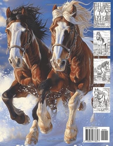 Clydesdale Coloring Book: Gorgeous 8.5x11 Inch Illustrations of Horses for All Ages