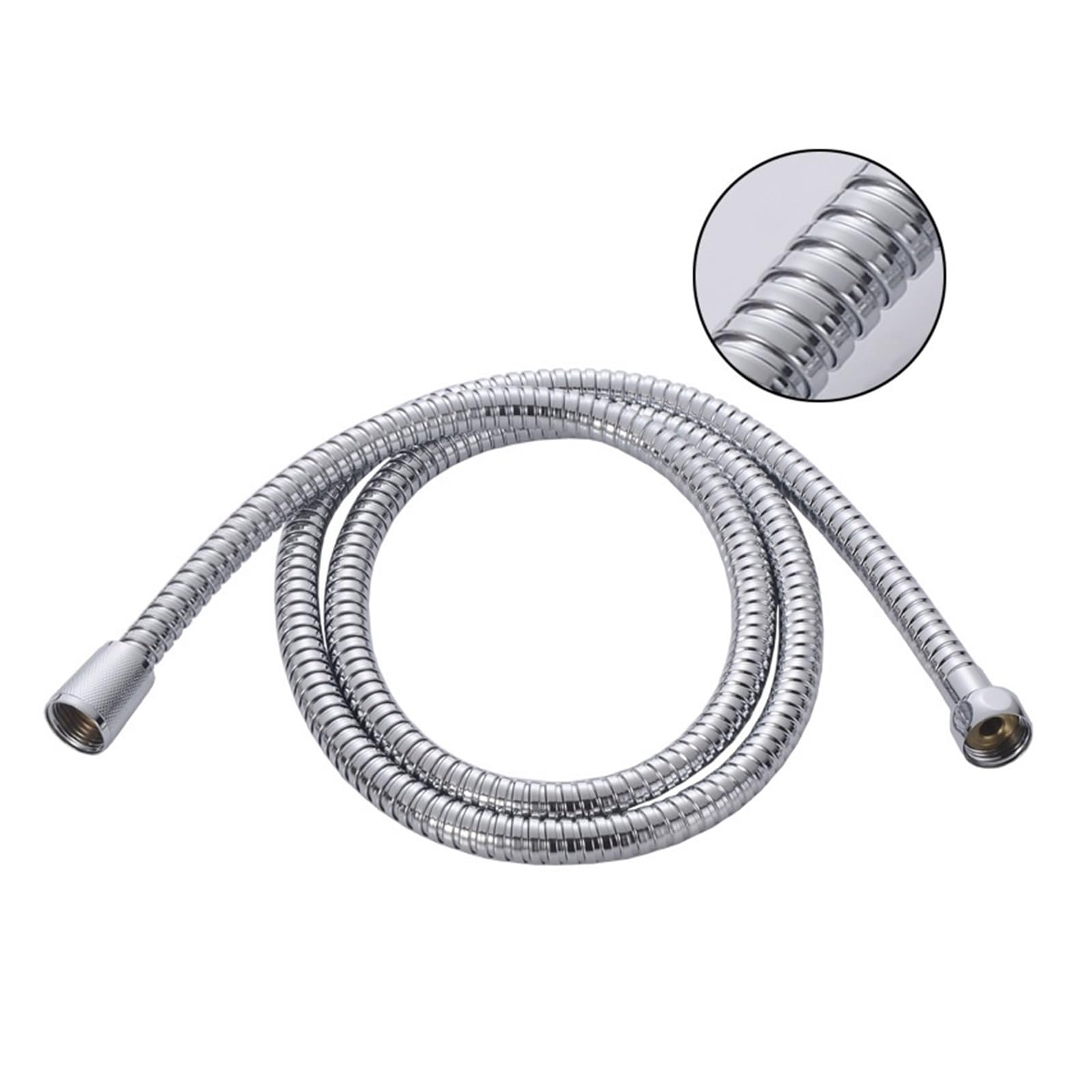 Manguera de ducha universal de acero inoxidable flexible de 1,5 m, tubo de repuesto antitorsión Ch compatible con todas las duchas y fácil de instalar