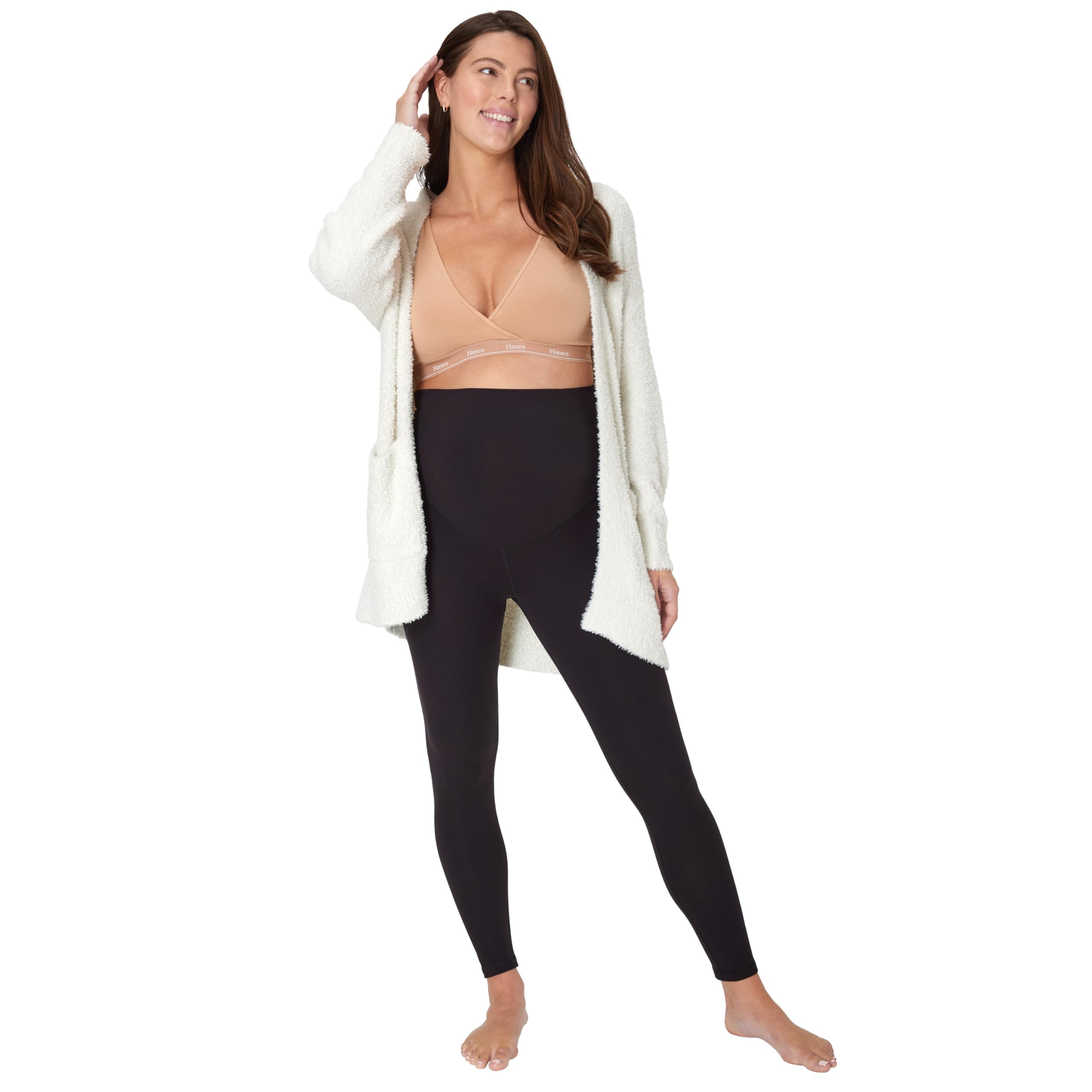 Hanes Maternity Bra, Lounge Nursing Bralette, Moisture-Wicking, Odor Protection Reggiseno Donna