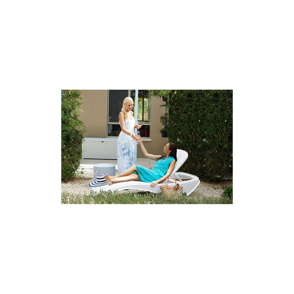 Viscio Trading Atlantic Lettino, Plastica, Bianco, 197x74x36 cm