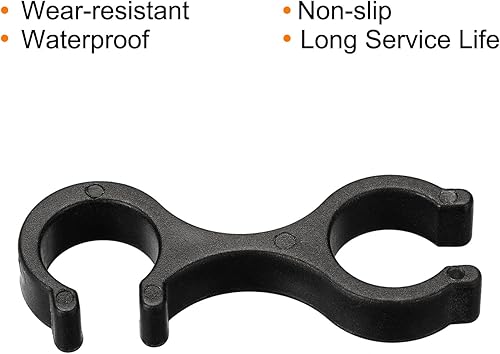 Miniatura 4 de PATIKIL Clips para bastón de trekking, 2 piezas, accesorios para bastón, conector de hebilla de varilla doble para senderismo al aire libre y camping