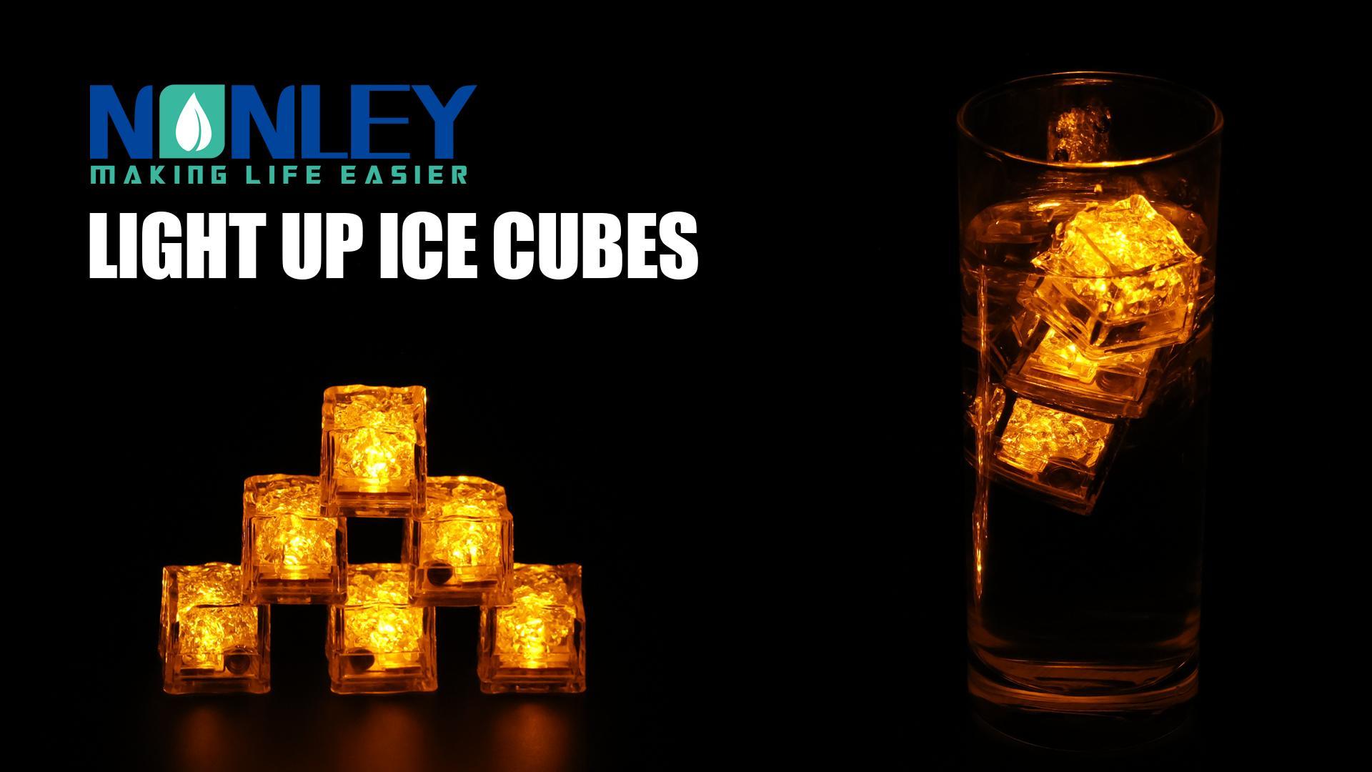 Cubos de hielo LED naranja, pack 12 unidades miniatura 7