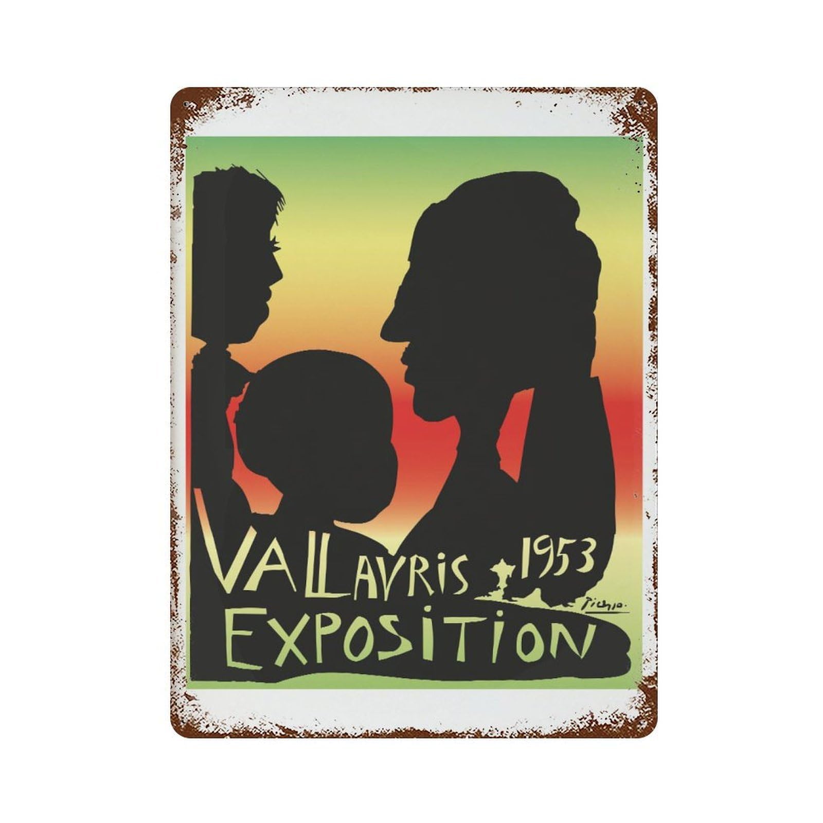 xiaoxiaoshen Picasso Vallauris Exposition Surrealist Wall Decor Art Metal Tin Poster Modern Home Decor Art Home Bar Shop Decorations Vintage Sign 40x30cm