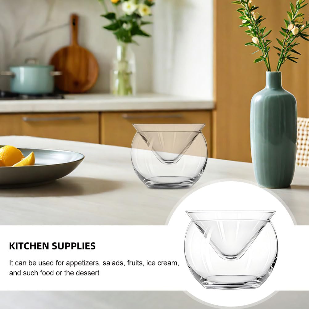 Alipis Kaviar Kühler Set Glas Schüssel Mit Eishalter Für Servierschale Vorspeisen Salate Obst Und Desserts Praktisch Und Dekorativ Für Küche Und Haushalt