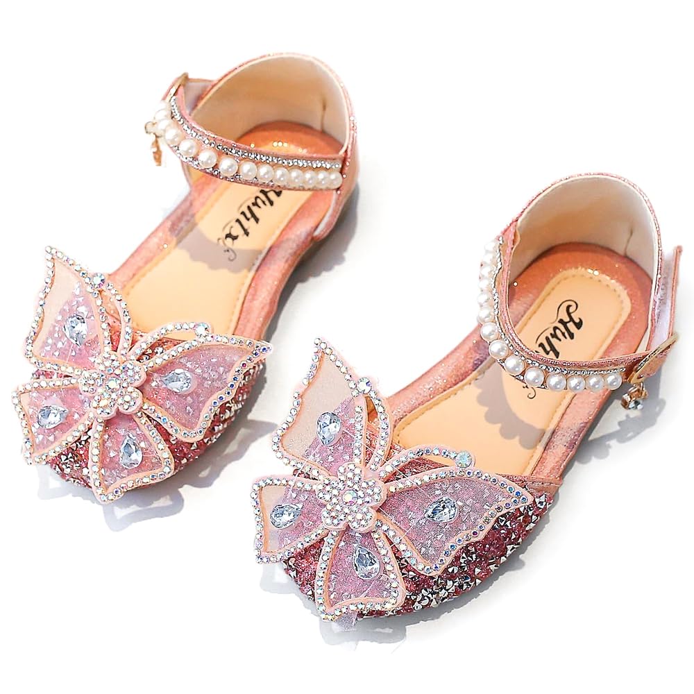 Scarpe da Principessa per Ragazze Mary Janes Bambina Scarpe Cosplay con Paillettes Eleganti per Cerimonia Festa Cosplay Matrimoni