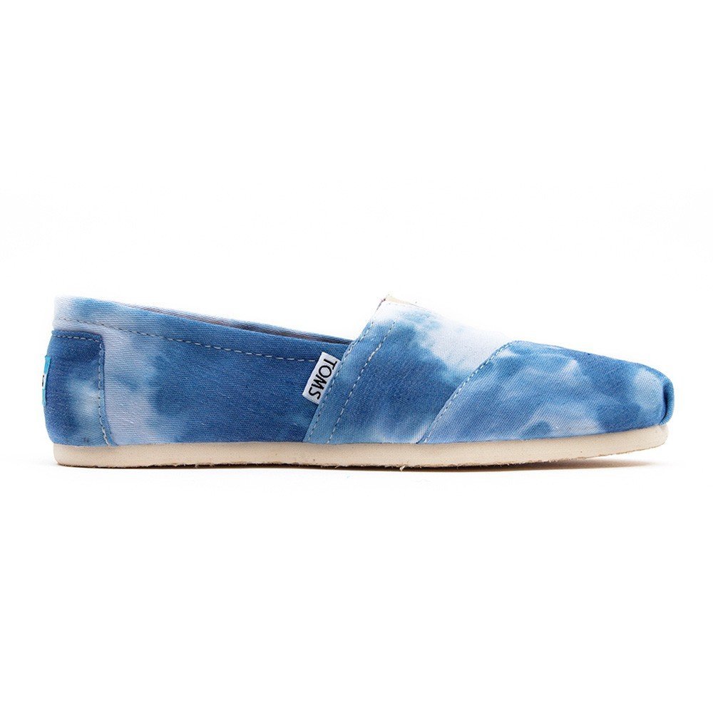 TOMS Womens Classics Blue Tie-Dyed Slip-Ons