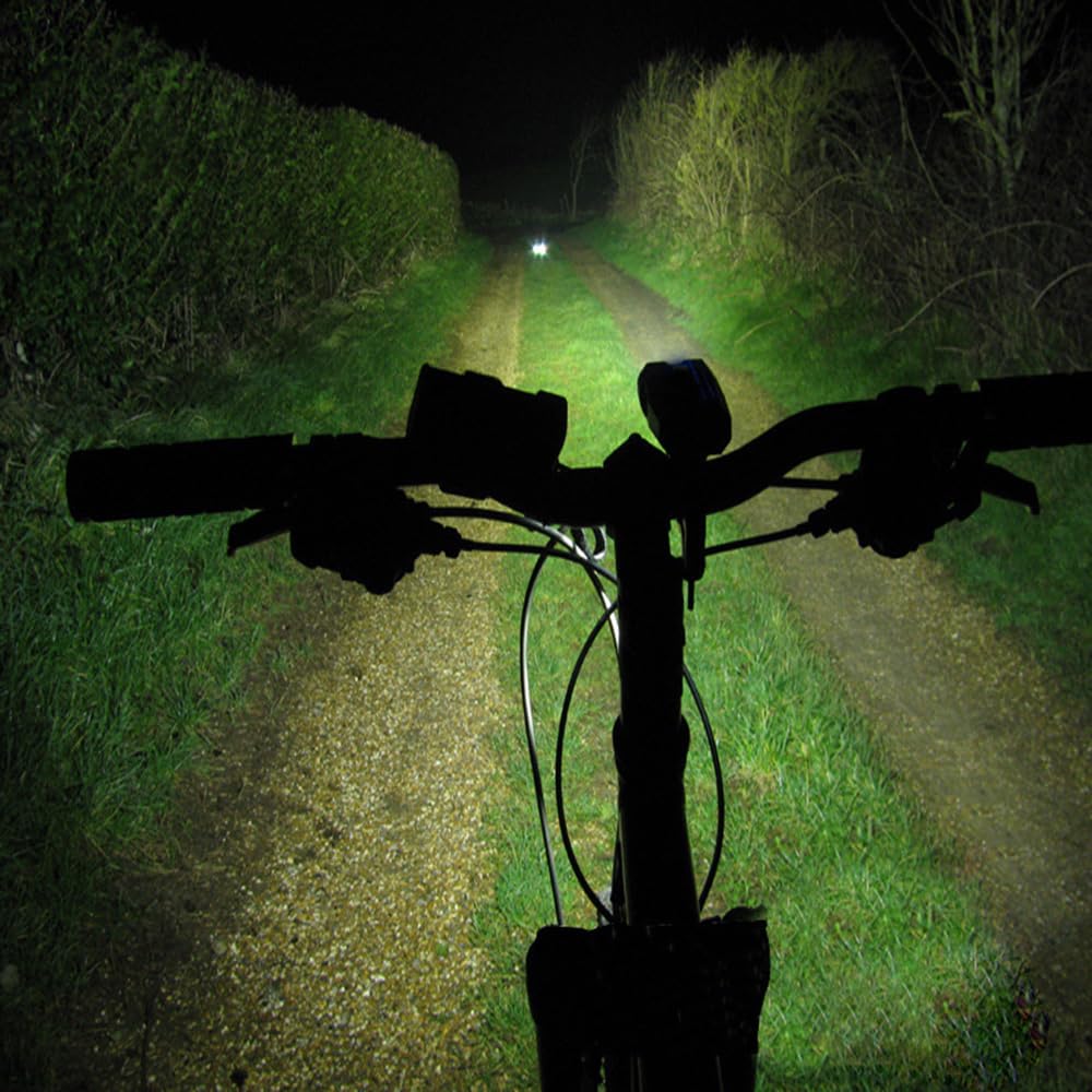 Fari per Bicicletta con Ricarica USB, Illuminazione Intelligente fotosensibile per Ciclismo all'aperto, Corsa Notturna e luci per Casco.