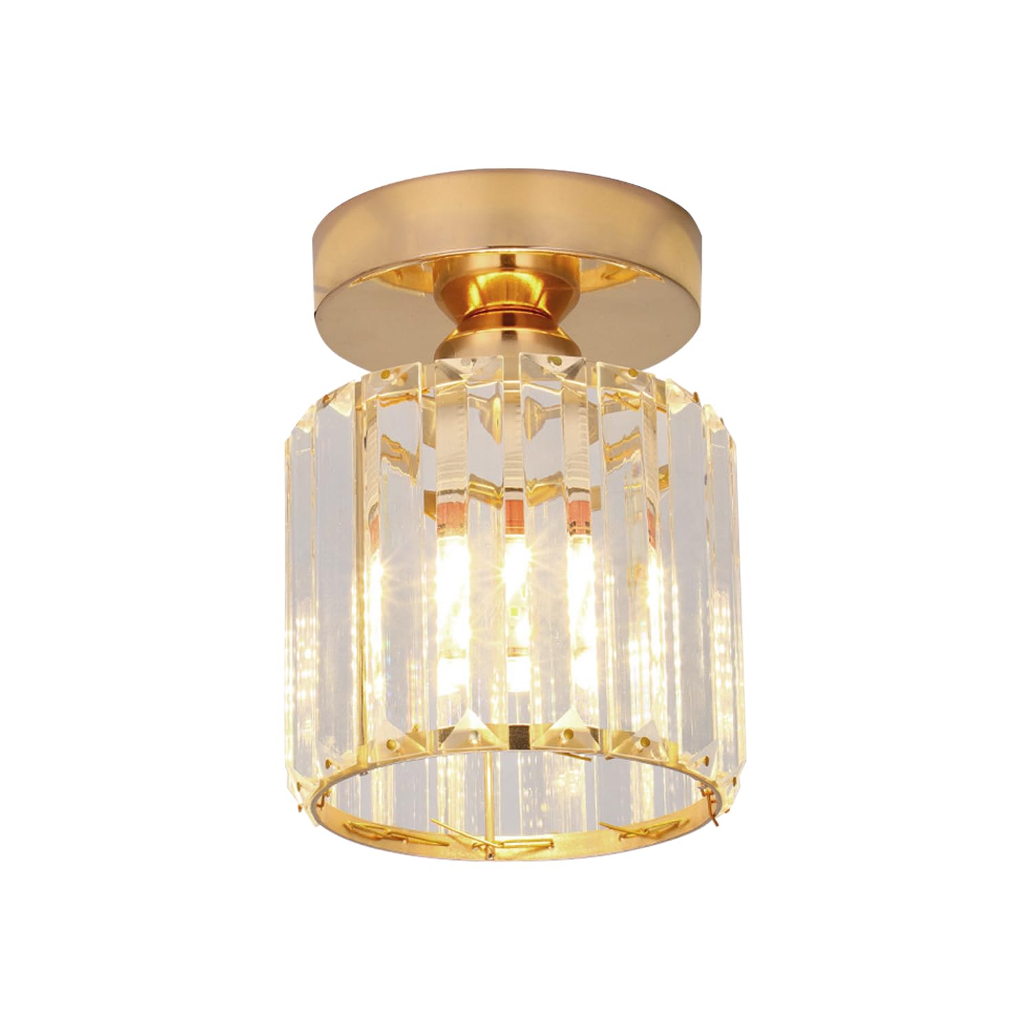 DC VOLTAGE Chandelier Crystals Ceiling Lighting Fixtures Small Semi Flush Mount Ceiling Light for Kitchen Hallway Dining Rooms Living Rooms Bar