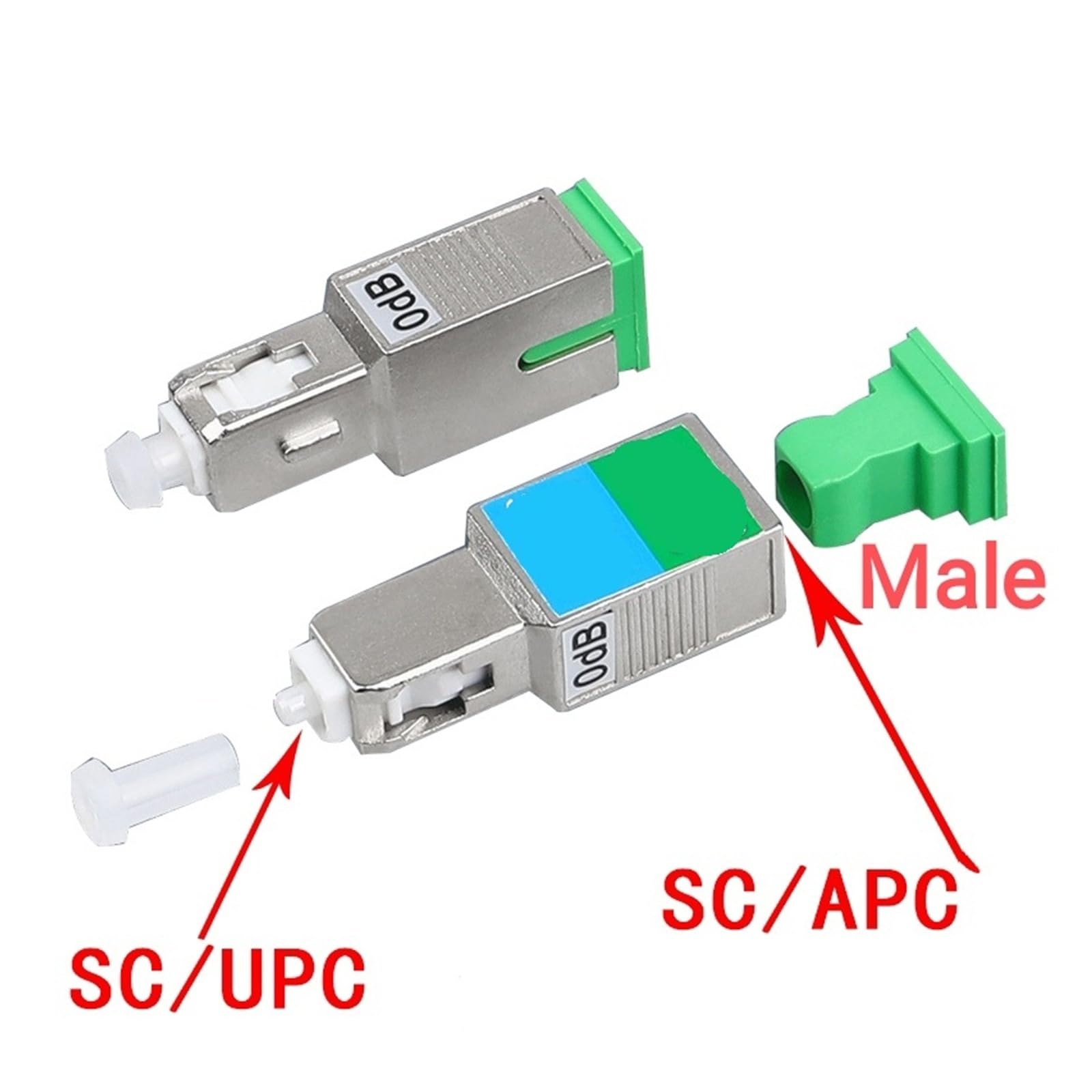 1 connettore attenuatore in fibra ottica SC/femmina-SC/UPC maschio-SM-9/125(SC M TO SC)