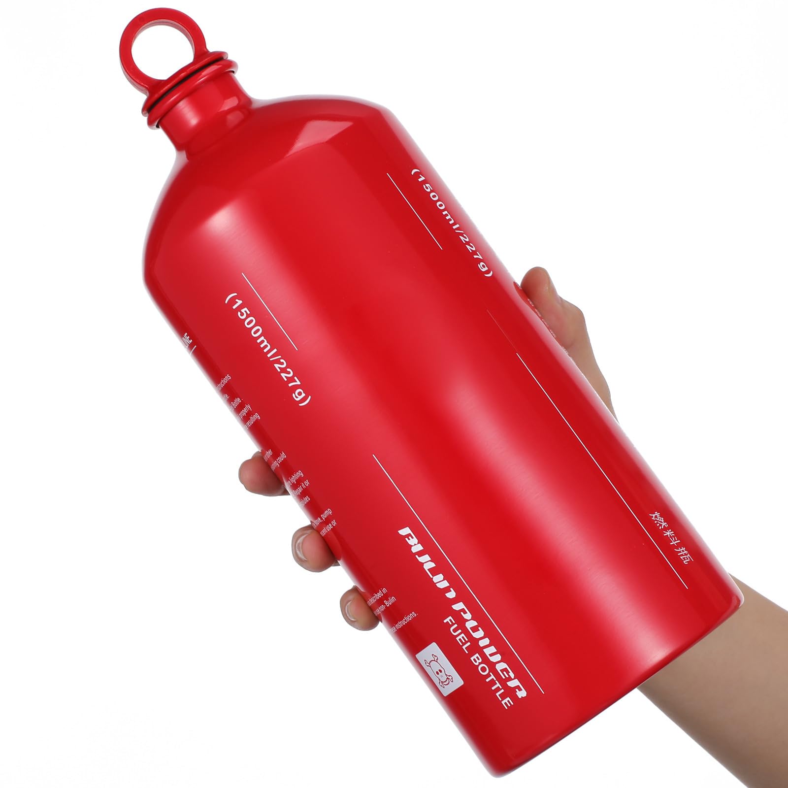 PATKAW Bouteille de Carburant en Alliage D'aluminium 1500ml Bouchon Anti-fuite, Réservoir de Secours pour Moto et Camping en Plein Air