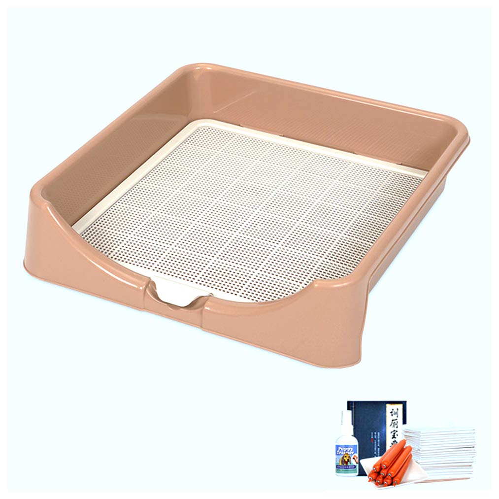 Dog Training Toilet, Detachable Portable Puppy Mesh Training Potty with Wall Column, Dog Bowl Dog Training Bowl with Plasschot for Large Small Medium