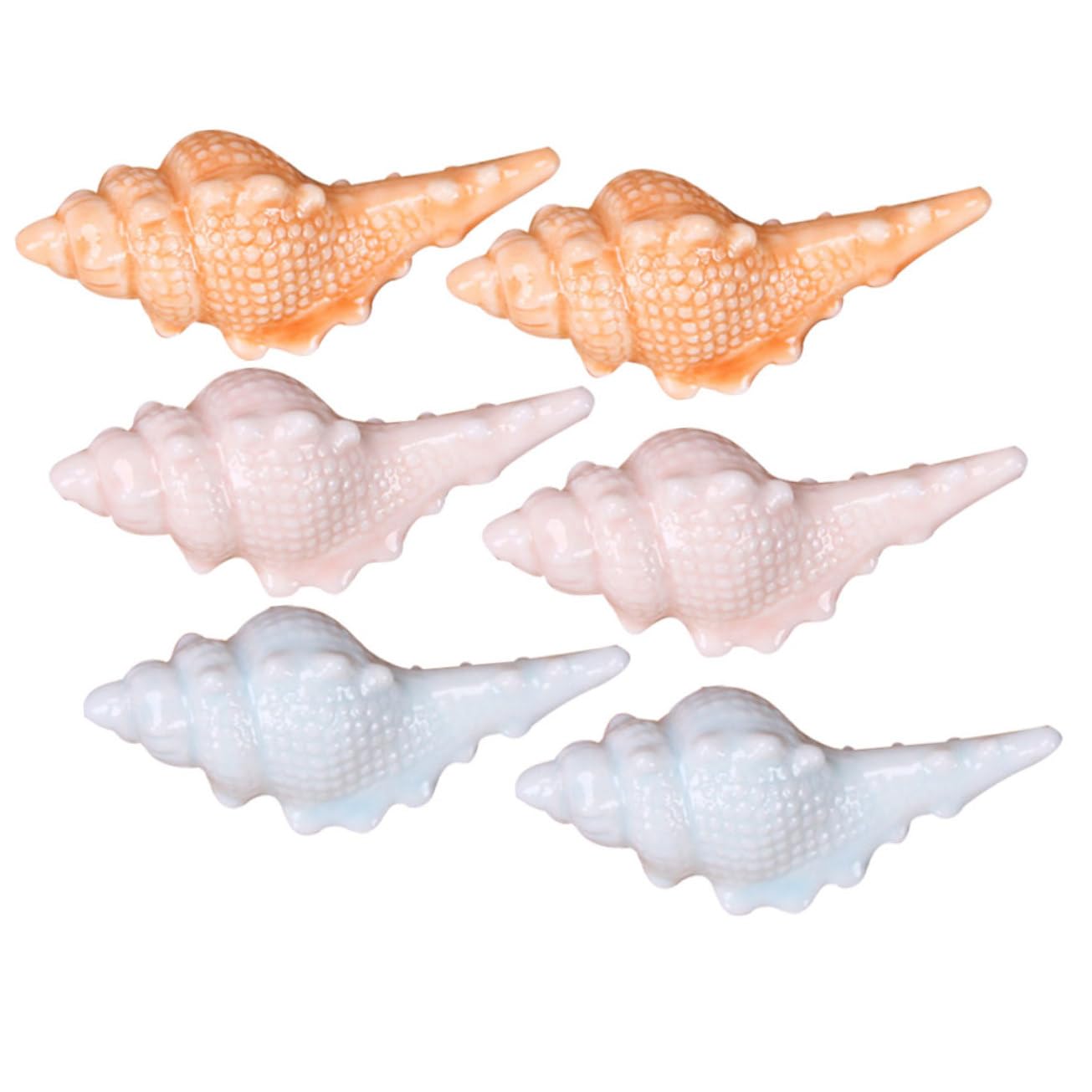 Alipis 6Pcs Ceramic Conch Shape Chopstick Rest Elegant Tableware Holders for Home Decoration for Chopsticks Spoons and Forks Chic Design