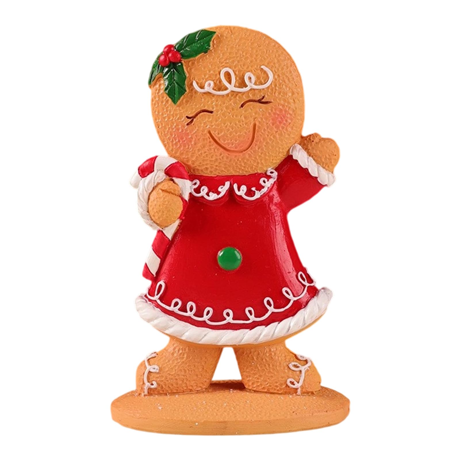KAQNTUD Gingerman Resin Ornament Christmas Figure Decoration for Table Shelf Display Holiday Party Centrepieces Resin Christmas Decoration