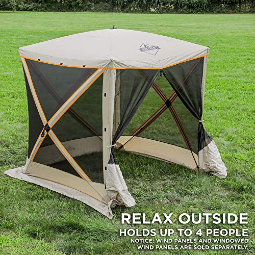 Hike Crew 4-Panel Pop-Up Screen House Gazebo 70x70 Inch – Instant Setup 4-Sided Hub Tent UV Resistant (SPF 50+) Fits 5 People Heavy Duty 210D Material – Includes Carry Bag & Ground Stakes - Thumbnail 6