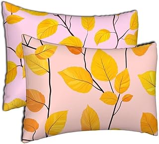 Cojines Exterior 50x70 cm Rosa Cojines Sofa Hoja Cushions Decoracion 2 Pack Outdoor Cushions Impermeable Felpa Corta Suave Rectangulares Funda de Almohada para Exterior Garden Chair Decor Regalo h-398