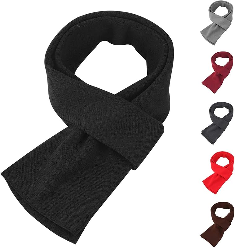 Men's Long Thick Soft Warm Knit Cotton Cashmere Feel Scarves for Winter Spring Unisex
