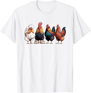 Colorful Rooster Art Chicken Types Farm Lifestyle Animals T-Shirt