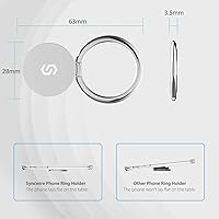 Vista 3 de Syncwire Cell Phone Ring Holder Stand, 360 Degree Rotation Finger Ring Kickstand Polished Metal Phone Grip for Magnetic Car Mount