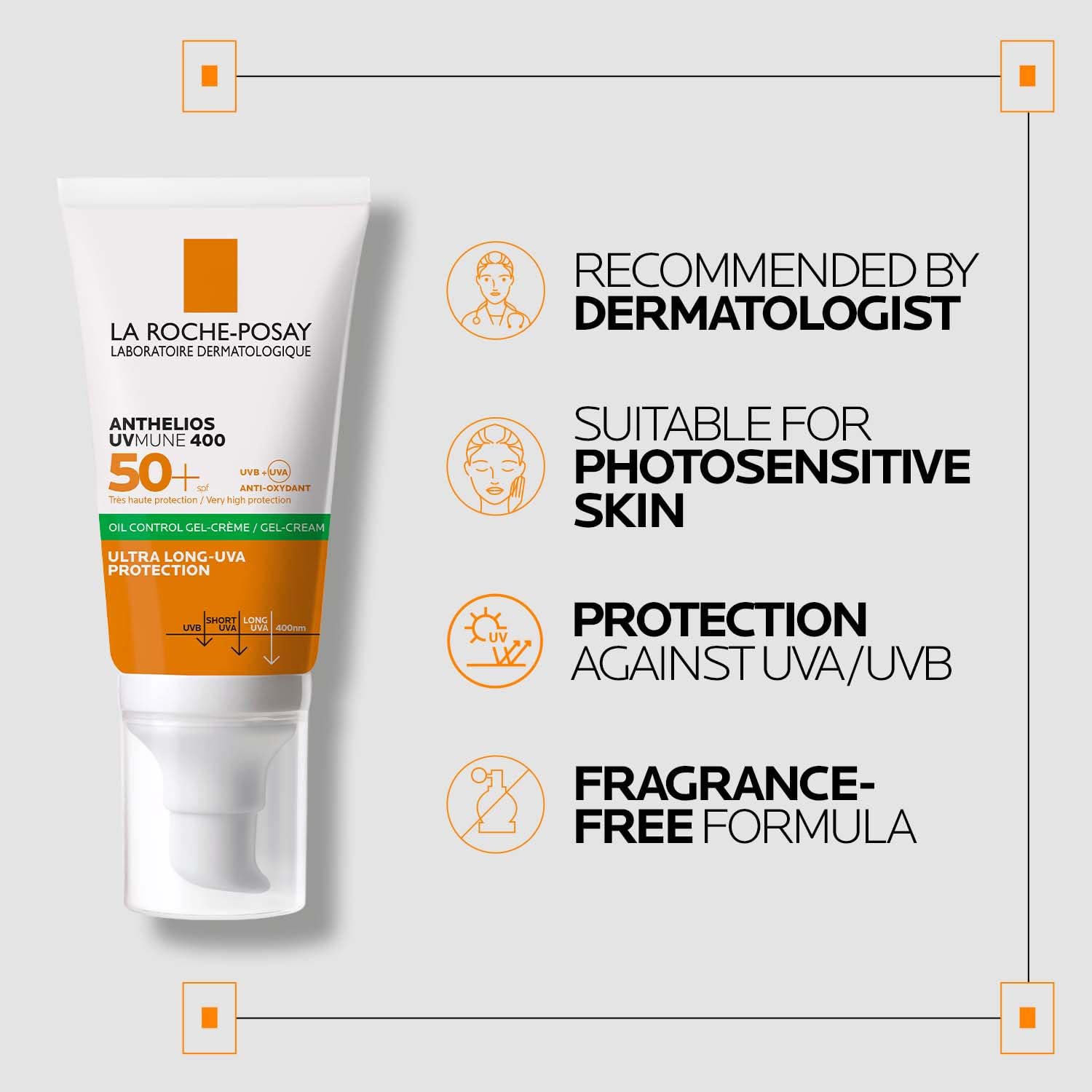 La Roche-Posay Anthelios UVMUNE400 Oil Control Gel Cream SPF50+, 50ml 4