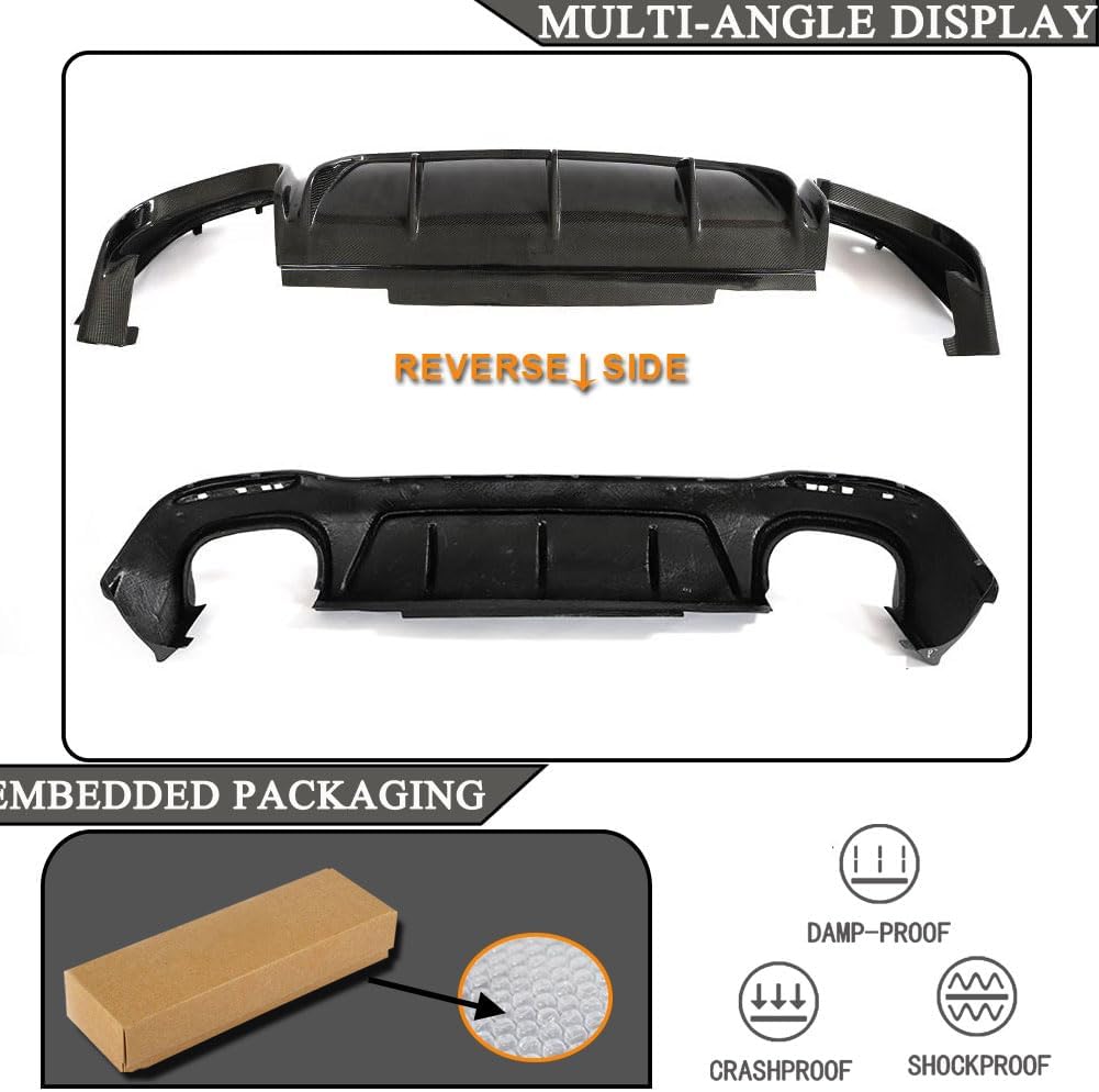 Carbon Fiber Rear Diffuser fits for Mercedes Benz W176 GLE Class GLE63 AMG Sport Utility 4Door 2021-2023 Lower Bumper Lip Spoiler Body Kit Factory Outlet with Exhaust Tip