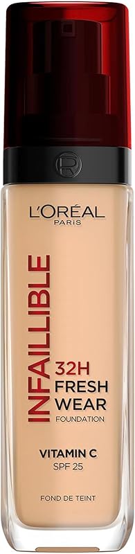 L'Oréal Paris Make-up, Wasserfest und langanhaltend, Flüssige Foundation mit LSF 25, Infaillible 32H Fresh Wear Make-up, 220 Neutral, 30 ml
