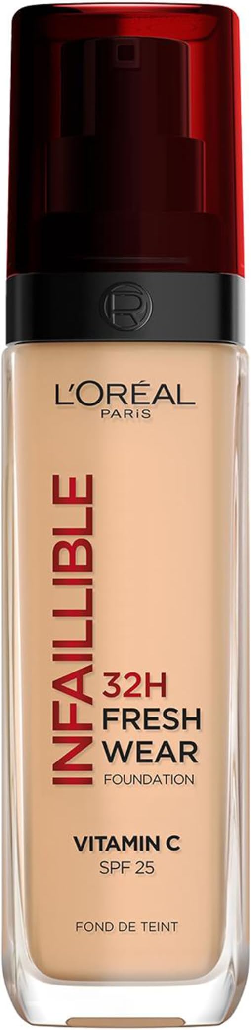 L'Oréal Paris Make-up, Wasserfest und langanhaltend, Flüssige Foundation mit LSF 25, Infaillible 32H Fresh Wear Make-up, 220 Neutral, 30 ml