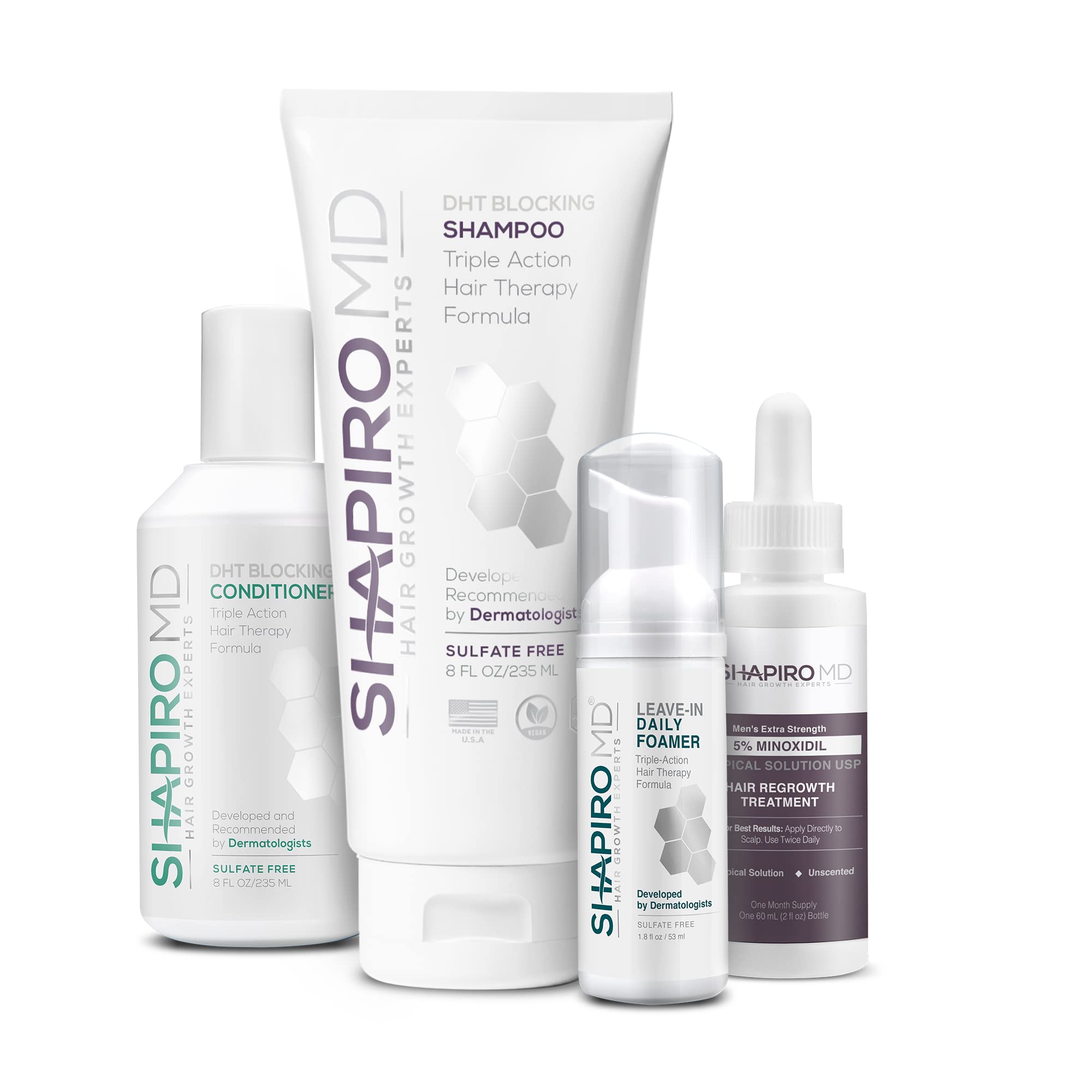 Buy Men’s Regrowth Kit Plus Shampoo, Conditioner, 5 Minoxidil, Leave