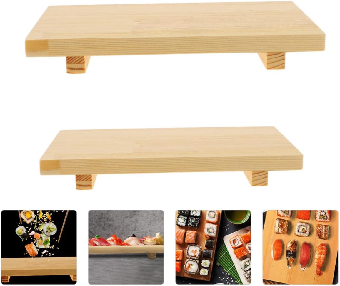 Sushi Serving Board Japanese Style Wooden 2pcs