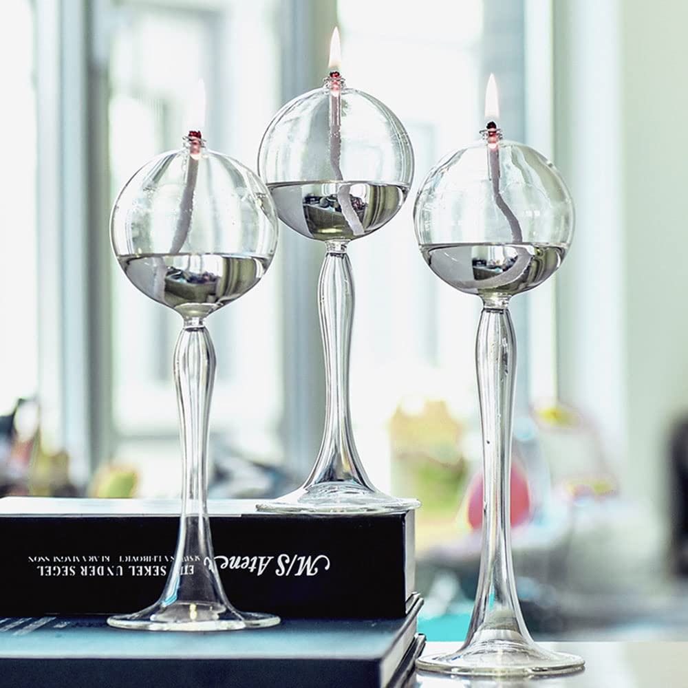 Moderne transparante glazen olielamp Olielamp voor binnenshuis Thuis noodverlichting Kerosinelamp Huishoudelijke rookloze boterlamp Glazen kandelaar Creatieve decoratie