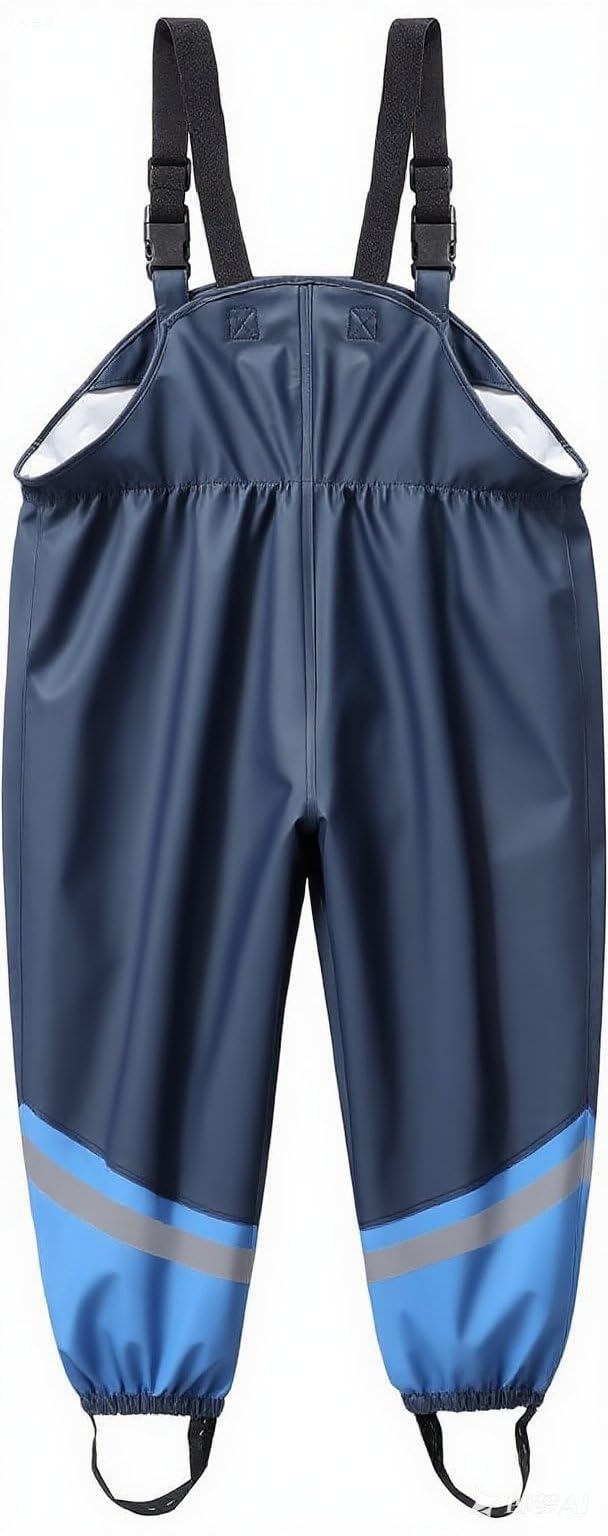 Pantaloni Impermeabili Bambino Pantaloni Antipioggia Trekking Prova Sporca Pantaloni di Fango con Traspirante Fodera in Tessuto per Ragazza Ragazzo YK1665H-DarkBlue-SkyBlue-104