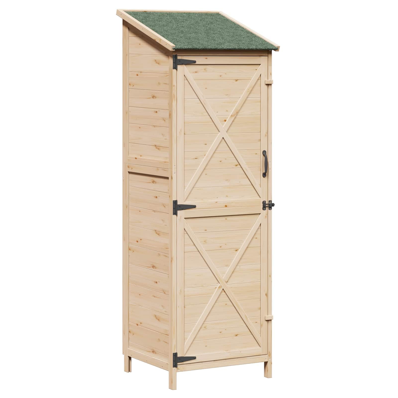 Gartenschuppen aus Fichtenholz 59,5 x 56 x 176,5 cm mit Asphaltdach für den Außenbereich