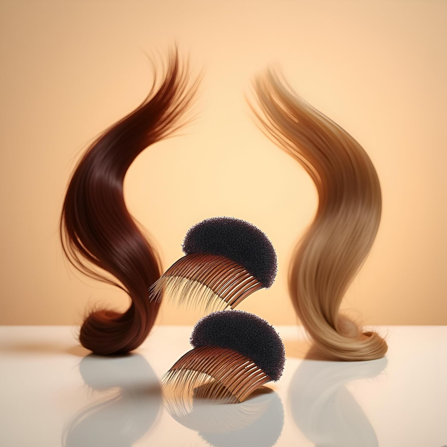 2 fermagli per capelli da donna, in morbida spugna di schiuma, accessori per acconciatura, accessori per acconciatura, inserti di base, cuscinetti per chignon, strumento per trecce