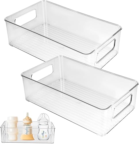 Organizador de biberones, centro de almacenamiento de plástico para biberones y frascos de alimentos, organizador de biberones para gabinete,