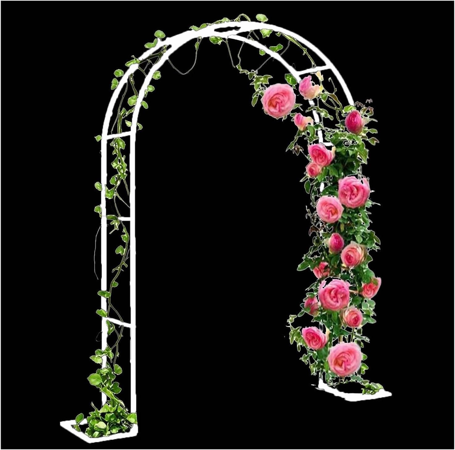 White Metal Garden Arbor Arch - Sturdy Steel Frame Trellis for Climbing Plants, Wedding Decorations, Outdoor Garden Decor (140x40x230CM)