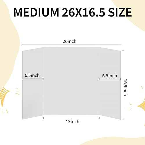 Miniatura 8 de 4 tableros de póster de triple pliegue de 48 x 36 pulgadas, color blanco, se pueden utilizar para presentaciones, proyectos, cabinas, ferias de