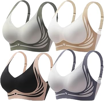 Powerful Push-Up Seamless Bra, Gather Bra Wireless Push-Up