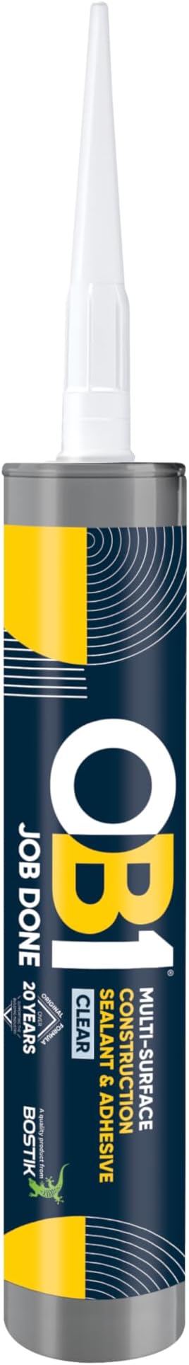 – OB1 Clear Multi-Surface Construction Sealant & Adhesive - Hybrid Technology - Excellent Chemical Resistance - Water Resistant - Weather Resistant - Food Safe - 290ml