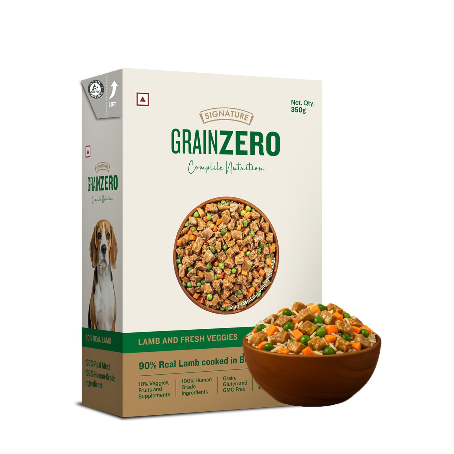 Grain Zero Dog Fresh Food Tetra Pak Lamb & Vegetables, for Adult & Puppy, 350g | Supports Joint & Health | Supports Immune System | Anti Inflammatory Properties | Ready to Serve | One Pack One Meal-image-26