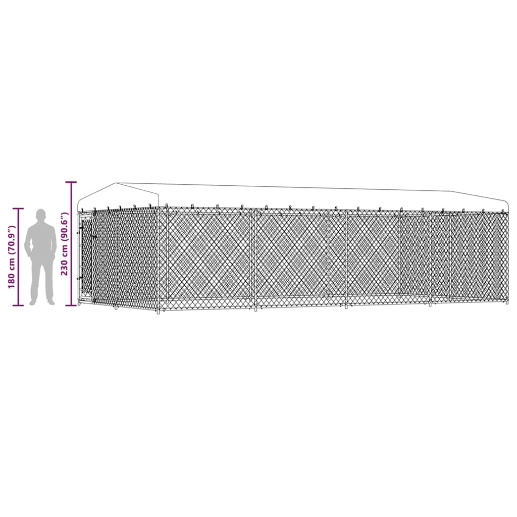 vidaXL Perrera de Exterior con Techo Caseta de Perro Cercado Protección Jaula