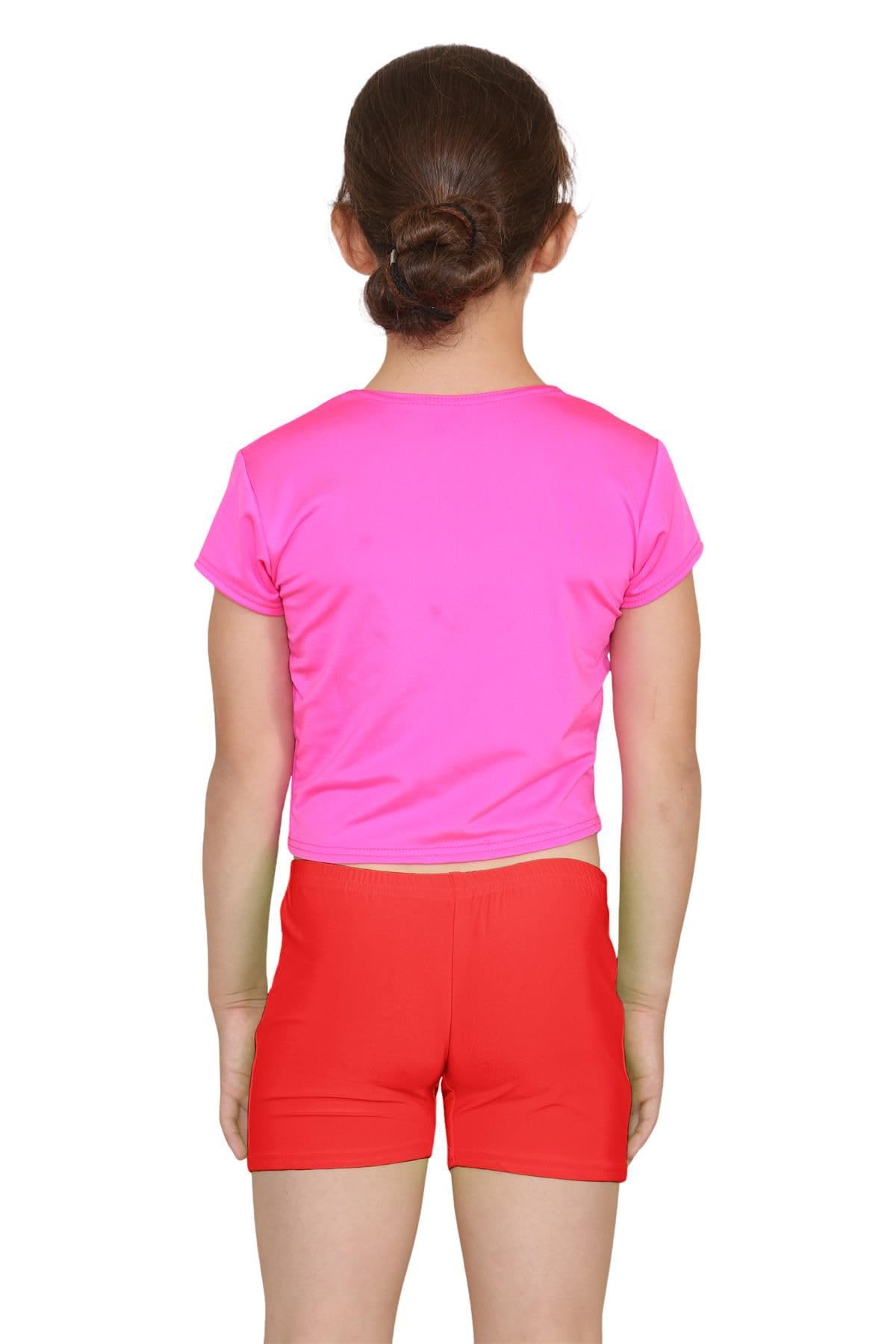 Paquete de 5 pantalones cortos de ciclismo para niñas, ligeros, lisos, para verano, gimnasio, entrenamiento, deportes, correr, polietileno, pantalones de yoga para niños, pantalones cortos