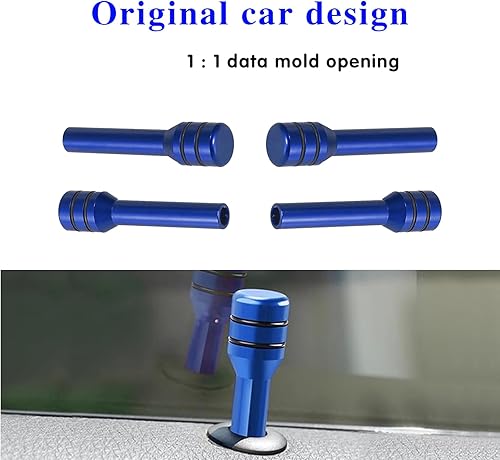 Miniatura 6 de 4 pernos de elevación de modificación de puerta de automóvil, 0.4 pulgadas x 1.9 pulgadas, perilla de bloqueo de puerta de vehículo, cubierta de
