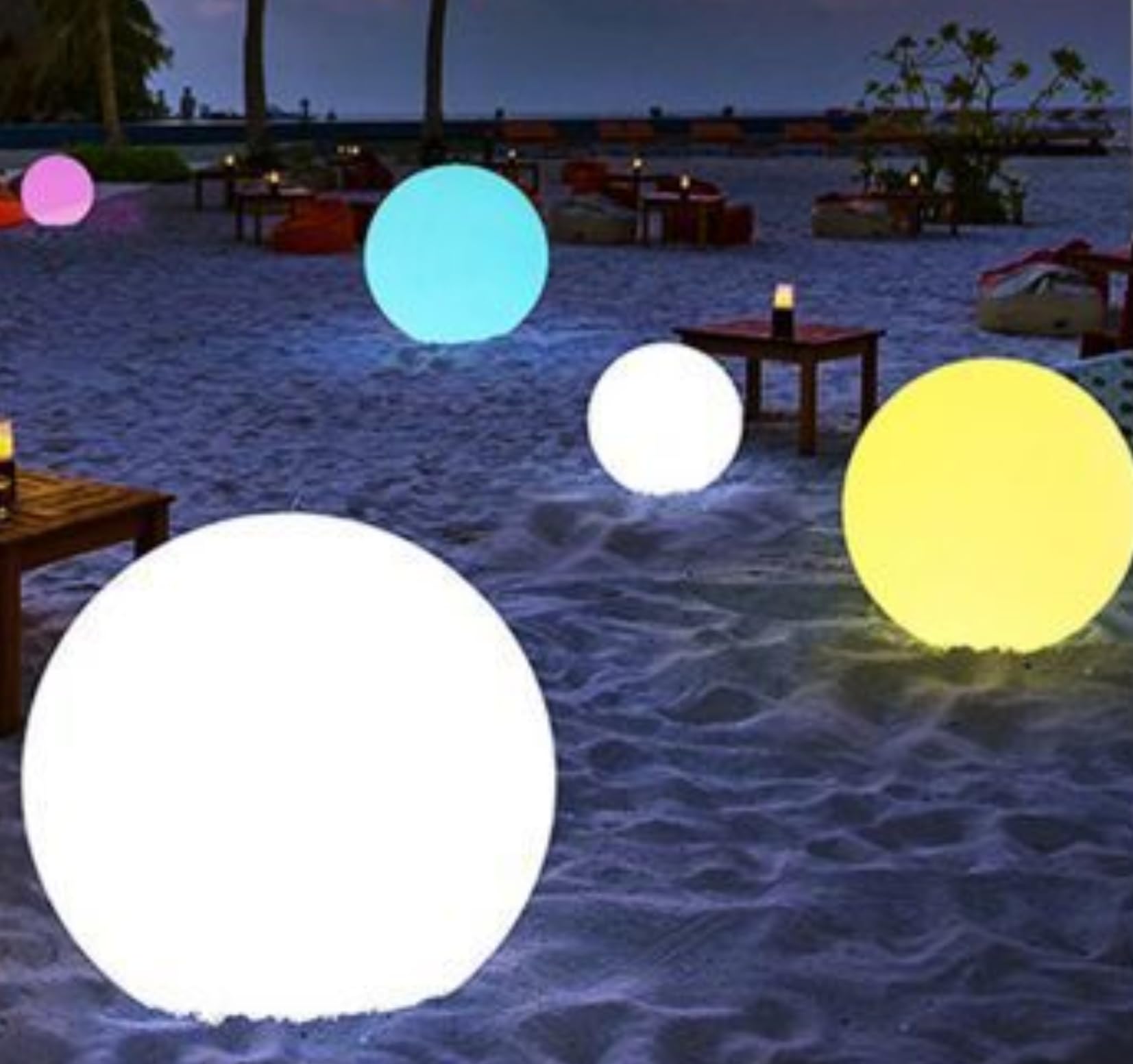 Dopa Dopastore Lampada da Terra con Attacco E27 Ø 30 40 50 CM Design Sfera Bianco con Picchetto IP65 Per Esterni Giardino Prato Terreno (Ø50cm)